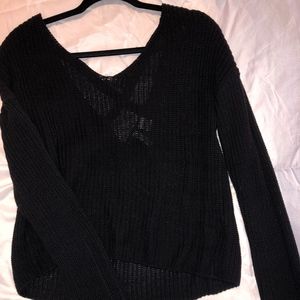 Women's Cross Back Sweater - Medium - Black